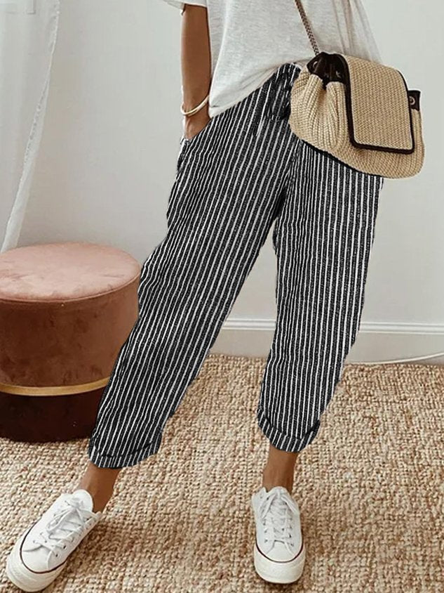 HANNAH | ELEGANT LIGHTWEIGHT LEISURE PANTS WITH HIGH WAIST