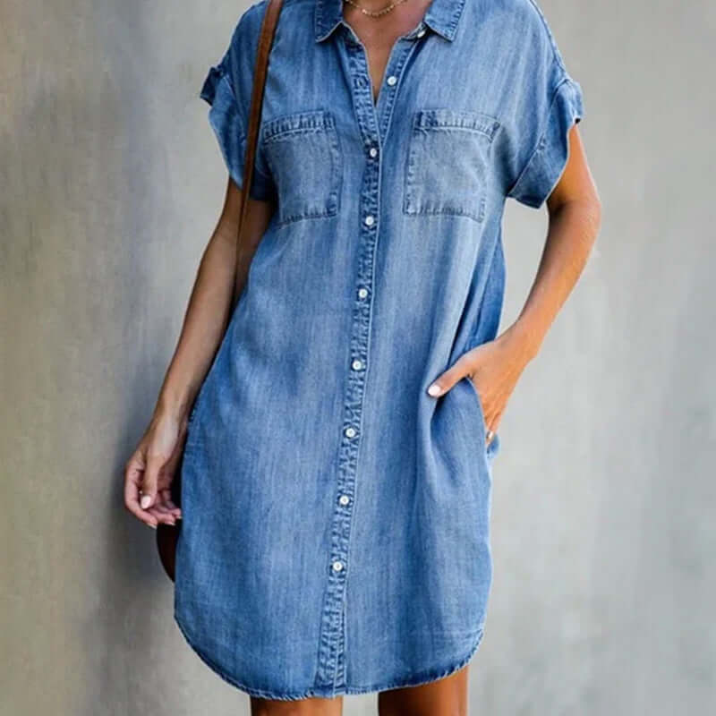 MIRA | ELEGANT DENIM A-LINE DRESS