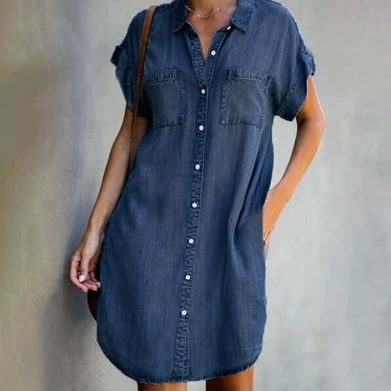 MIRA | ELEGANT DENIM A-LINE DRESS