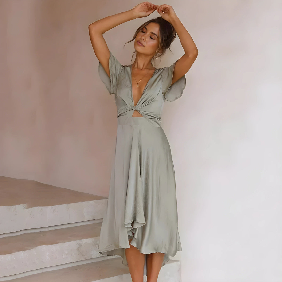 ELENA | ELEGANT SUMMER DRESS WITH FLUID SILHOUETTE