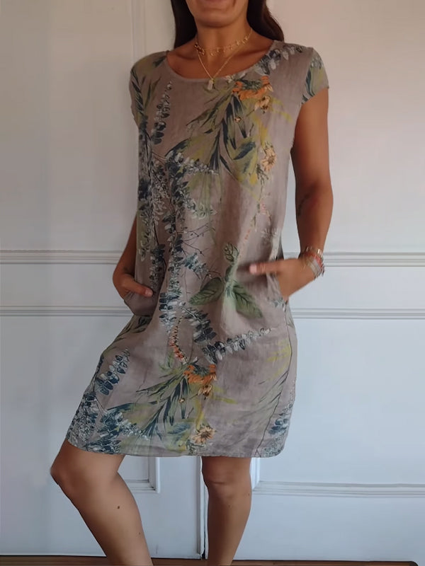 SAMANTHA | ELEGANT TUMMY-COVERAGE ROUND NECK DRESS