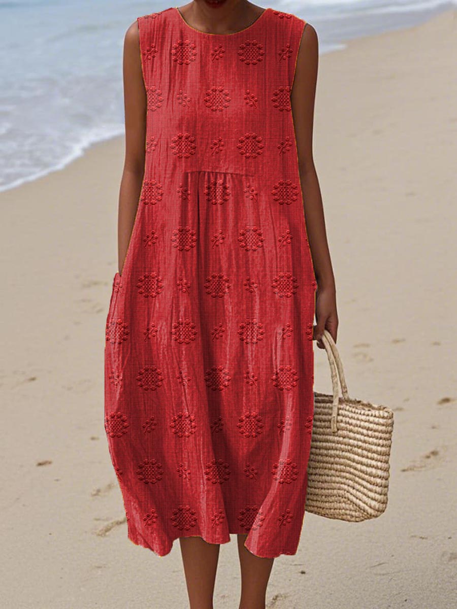 ALESSANA | ELEGANT SLEEVELESS TUMMY-COVERAGE DRESS