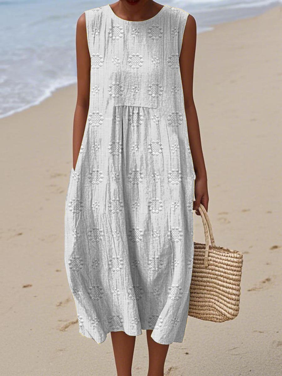 ALESSANA | ELEGANT SLEEVELESS TUMMY-COVERAGE DRESS