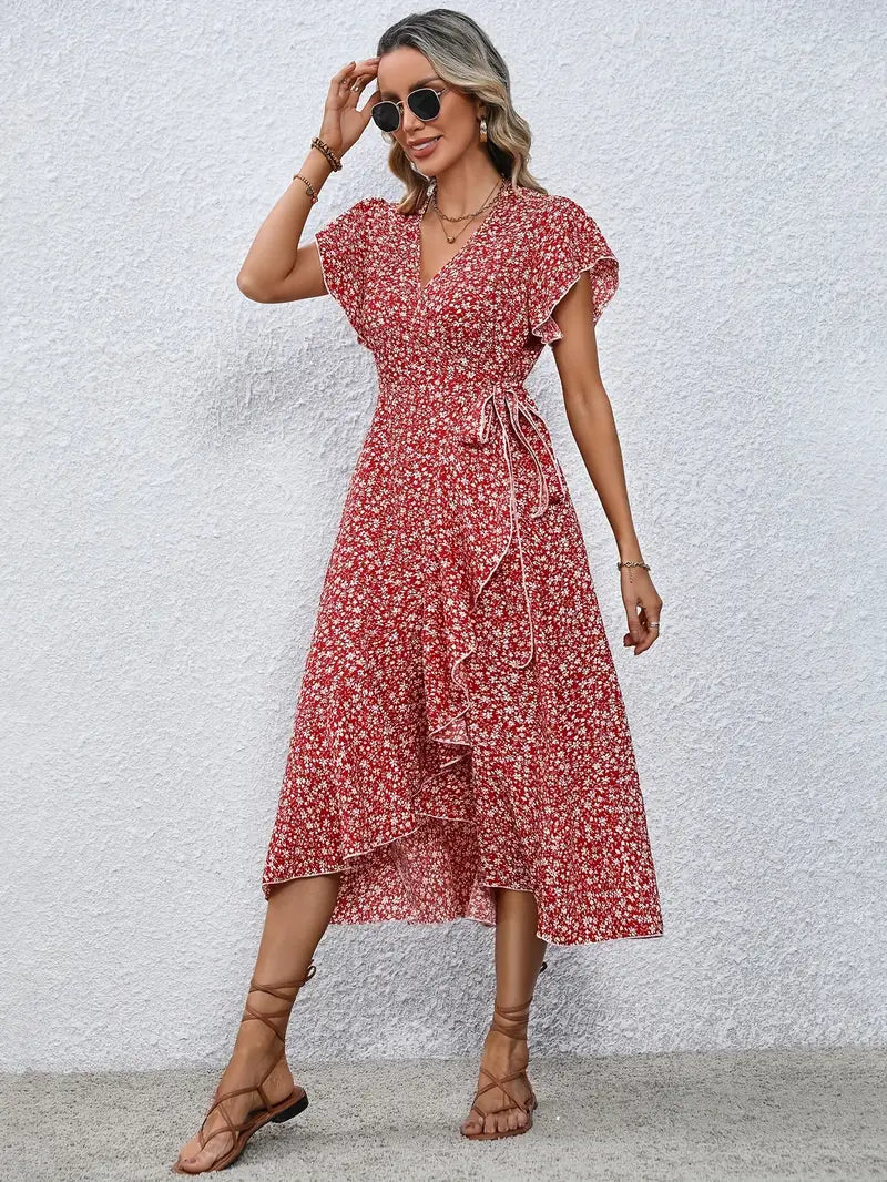 EILEEN | ELEGANT WRAP TUMMY-COVERAGE DRESS