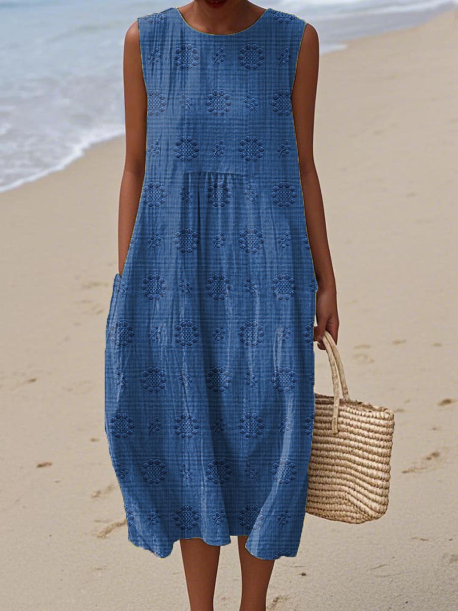 ALESSANA | ELEGANT SLEEVELESS TUMMY-COVERAGE DRESS