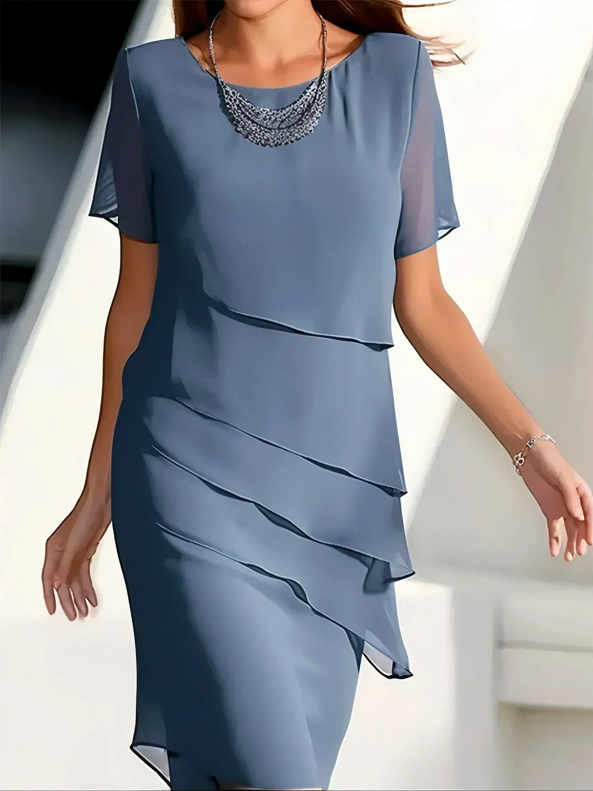 SOPHIE | ELEGANT SUMMER MIDI DRESS WITH TUMMY COVERAGE