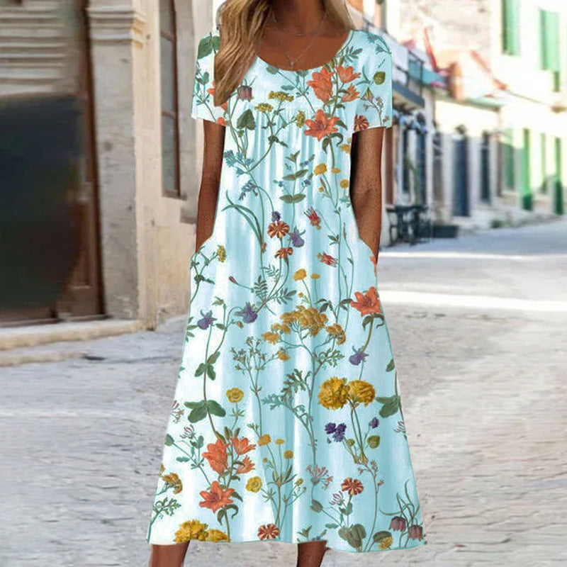 SAM | ELEGANT BOHO TUMMY-COVERAGE MIDI DRESS