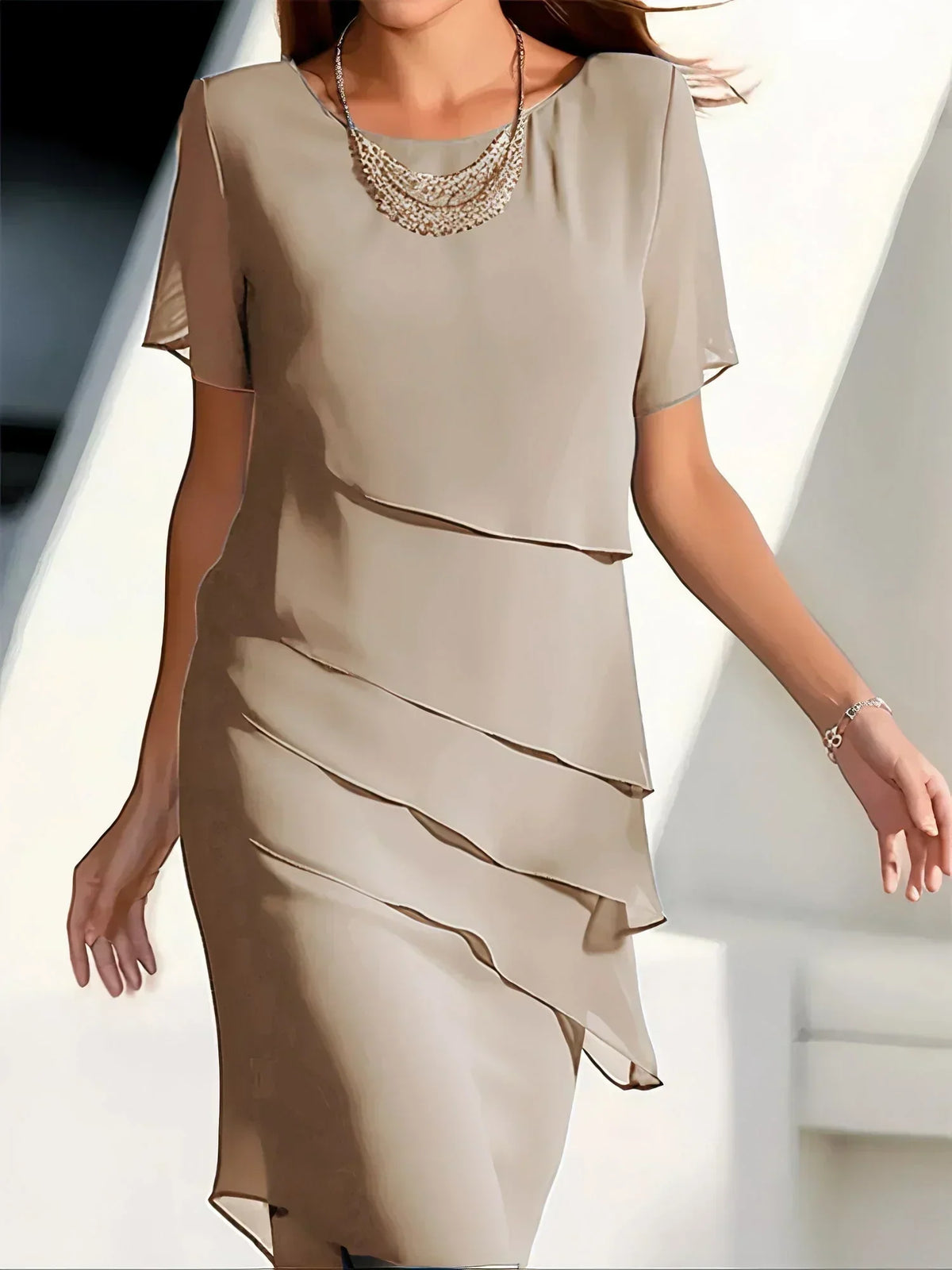 SOPHIE | ELEGANT SUMMER MIDI DRESS WITH TUMMY COVERAGE