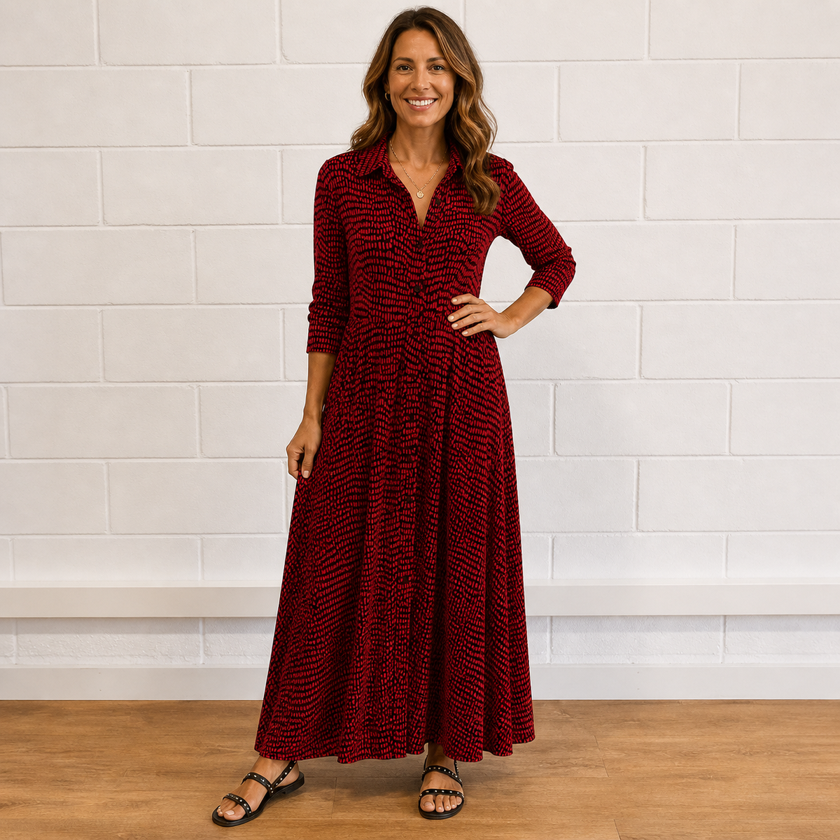 MOLLY | FLOWING V-NECK TUMMY-COVERAGE MAXI DRESS