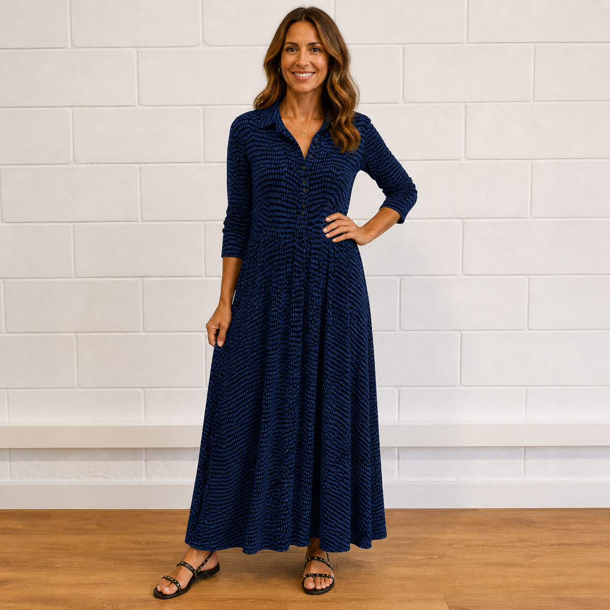 MOLLY | FLOWING V-NECK TUMMY-COVERAGE MAXI DRESS