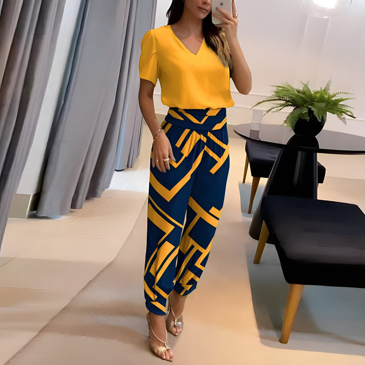 ALINA | ELEGANT BLOUSE AND TROUSER SET WITH TUMMY COVERAGE