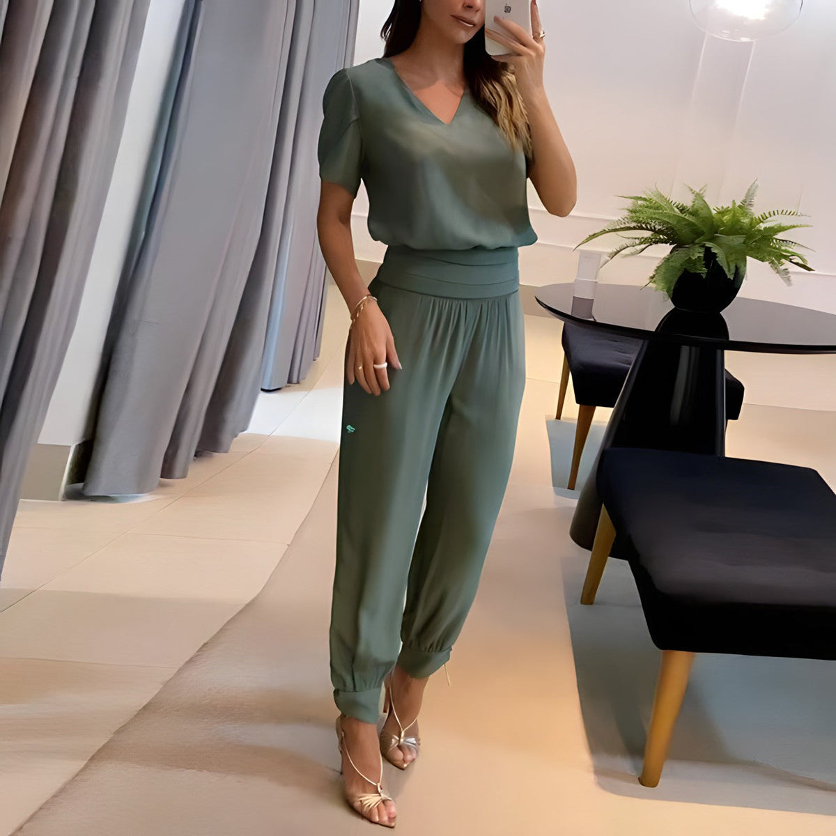 ALINA | ELEGANT BLOUSE AND TROUSER SET WITH TUMMY COVERAGE
