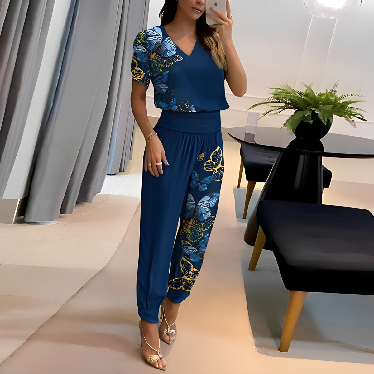 ALINA | ELEGANT BLOUSE AND TROUSER SET WITH TUMMY COVERAGE