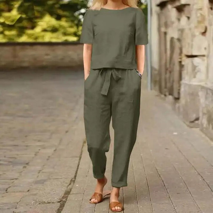 LINA | ELEGANT SUMMER TWO-PIECE SET WITH TUMMY COVERAGE
