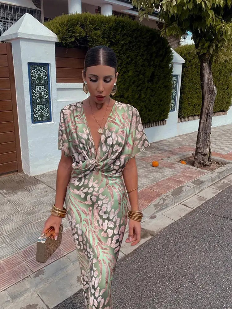 CLARANDRA | ELEGANT COPPER TUMMY-COVERAGE MIDI DRESS