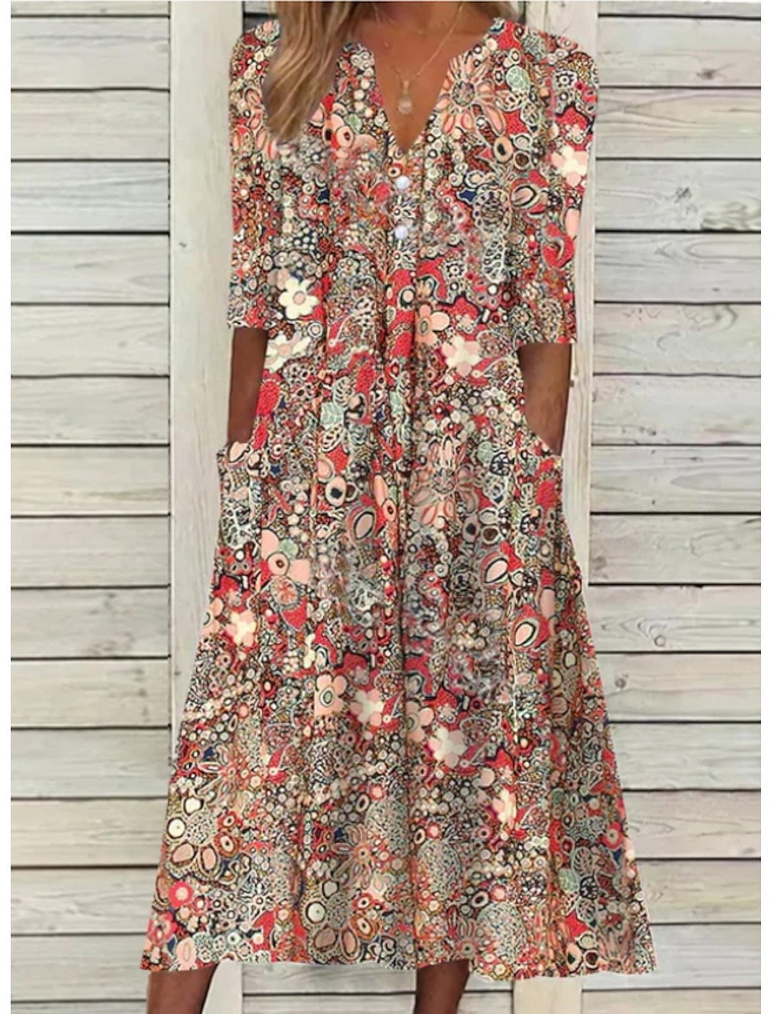 JANICE | ELEGANT SUMMER TUMMY-COVERAGE DRESS