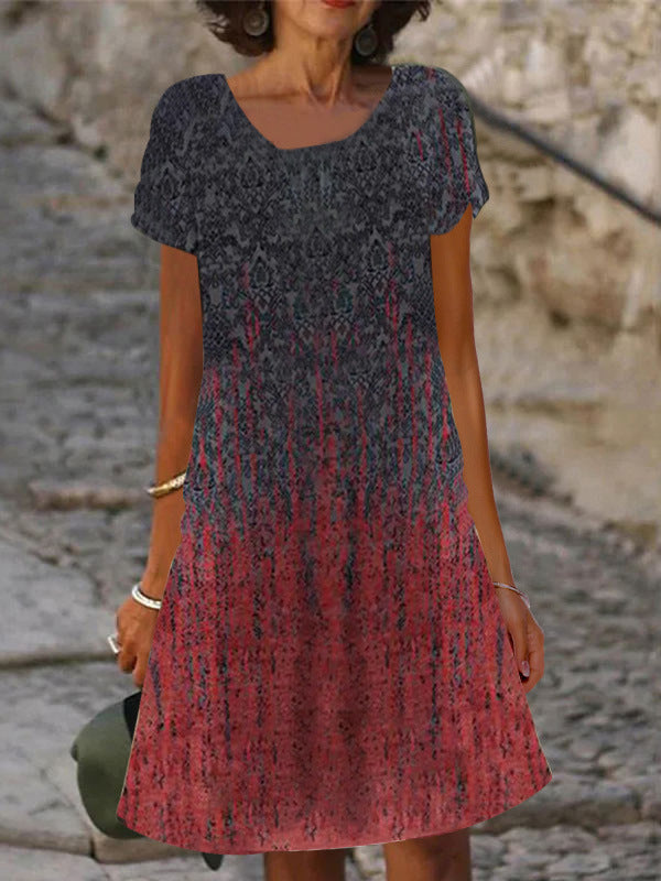 LAUREN | ELEGANT PRINTED TUMMY-COVERAGE MIDI DRESS