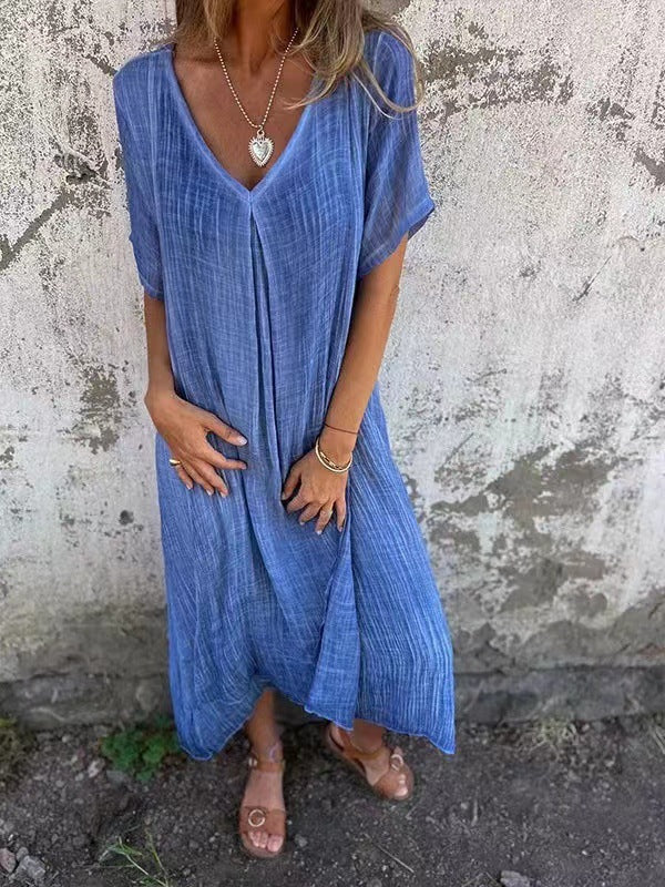 AMY | ELEGANT V-NECK TUMMY-COVERAGE DRESS