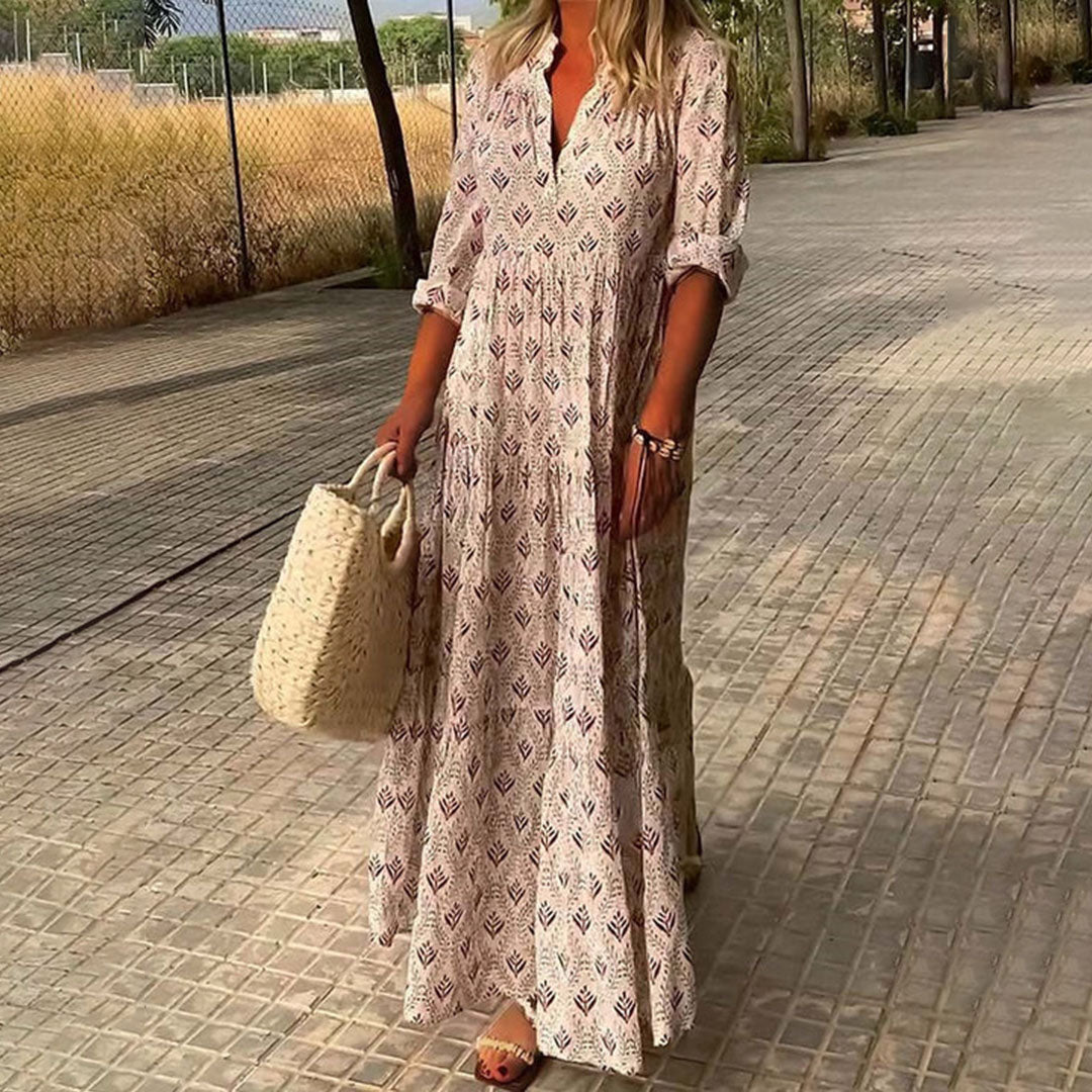 AMARA | ELEGANT BOHO MAXI TUMMY-COVERAGE DRESS
