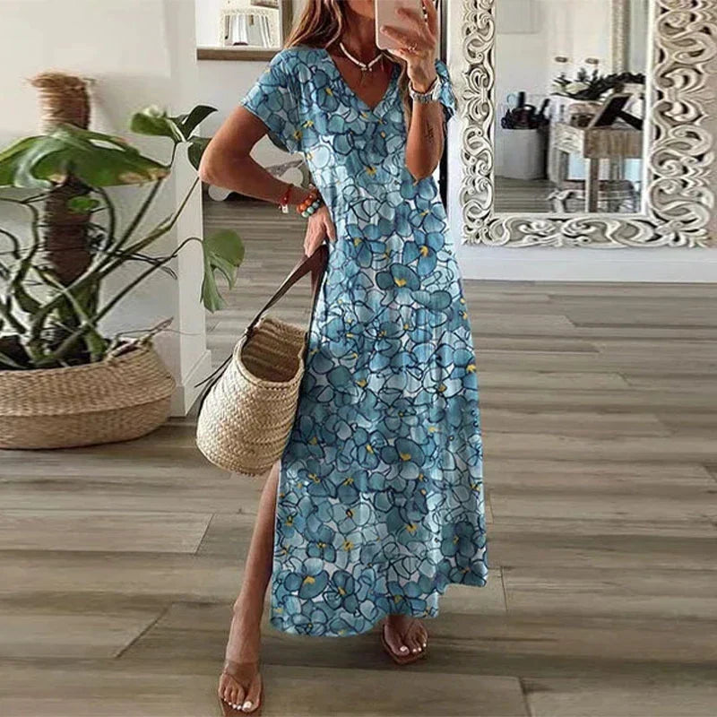 CLARISSE | ELEGANT BOHO TUMMY-COVERAGE MAXI DRESS