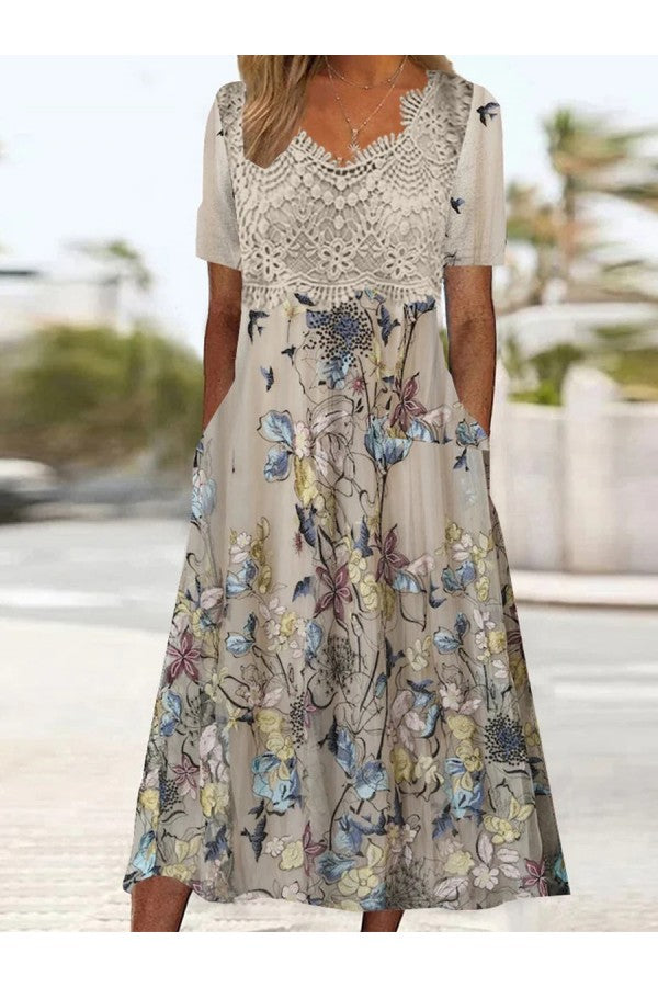 RACHELLE | ELEGANT LACE TUMMY-COVERAGE MIDI DRESS