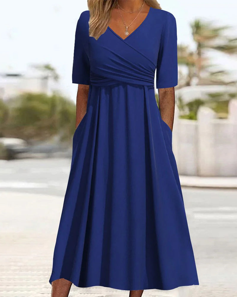YENNA | ELEGANT A-LINE TUMMY-COVERAGE MIDI DRESS