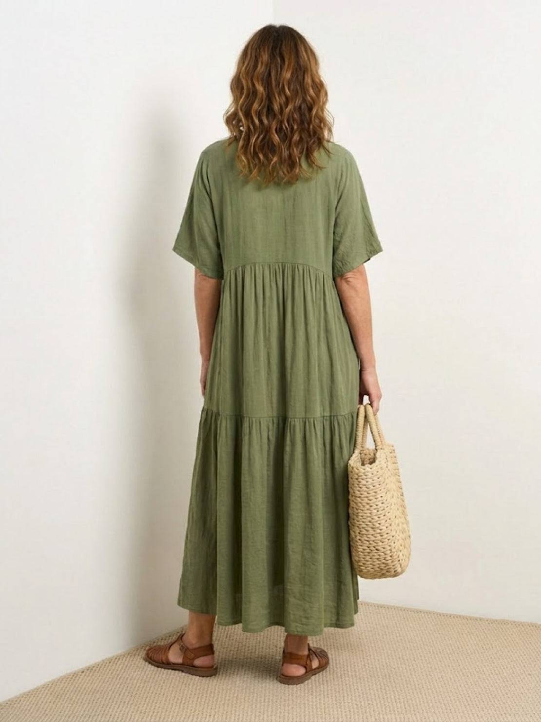 AMBER | ELEGANT TIERED TUMMY-COVERAGE MAXI DRESS