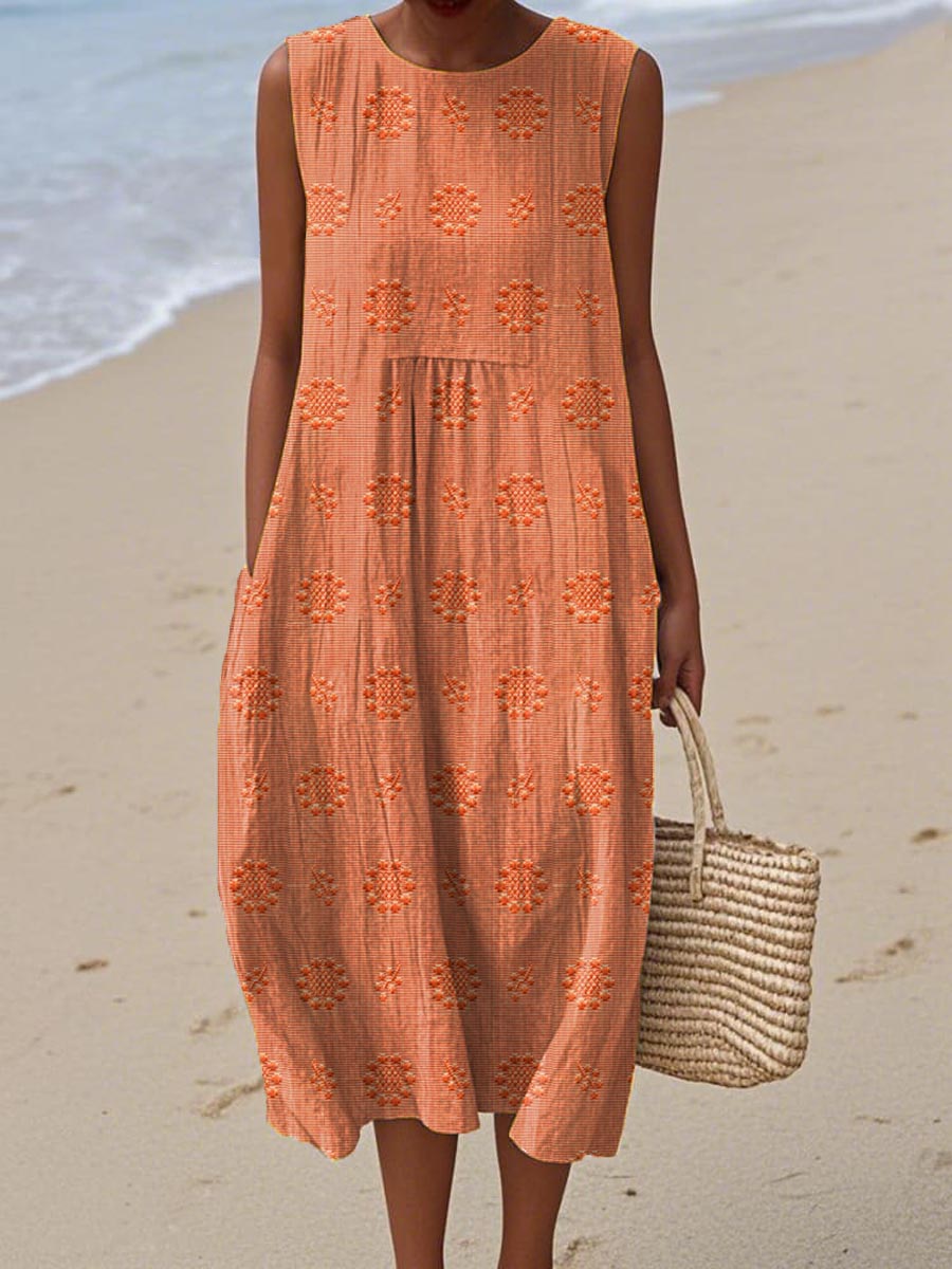 ALESSANA | ELEGANT SLEEVELESS TUMMY-COVERAGE DRESS