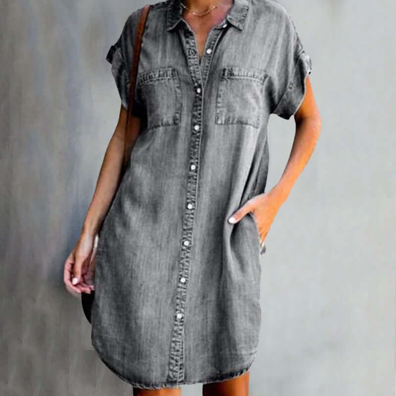 MIRA | ELEGANT DENIM A-LINE DRESS