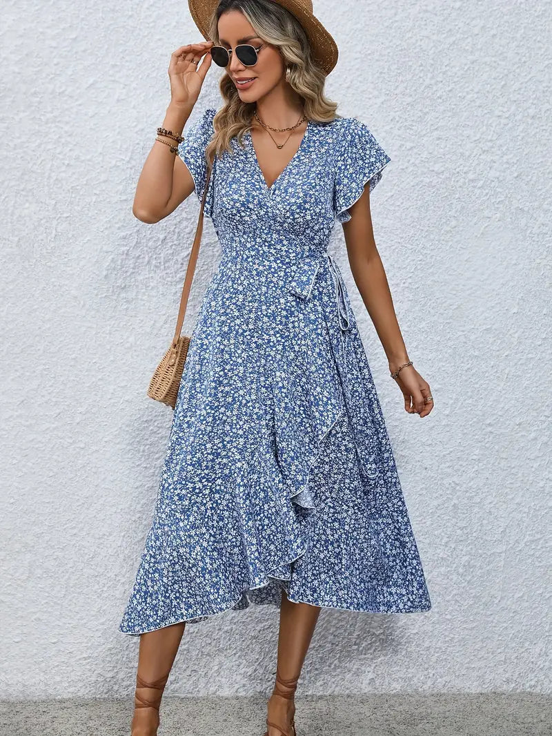 EILEEN | ELEGANT WRAP TUMMY-COVERAGE DRESS