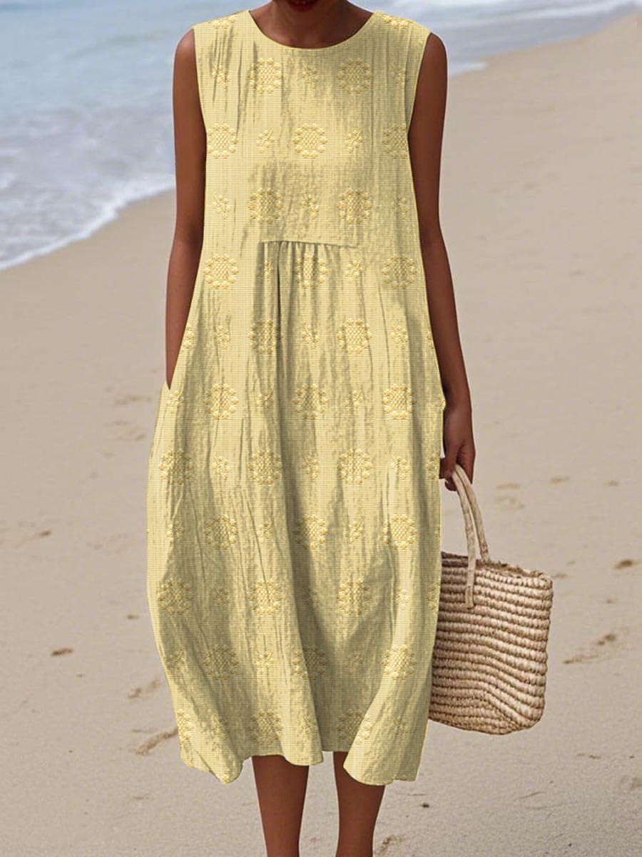 ALESSANA | ELEGANT SLEEVELESS TUMMY-COVERAGE DRESS