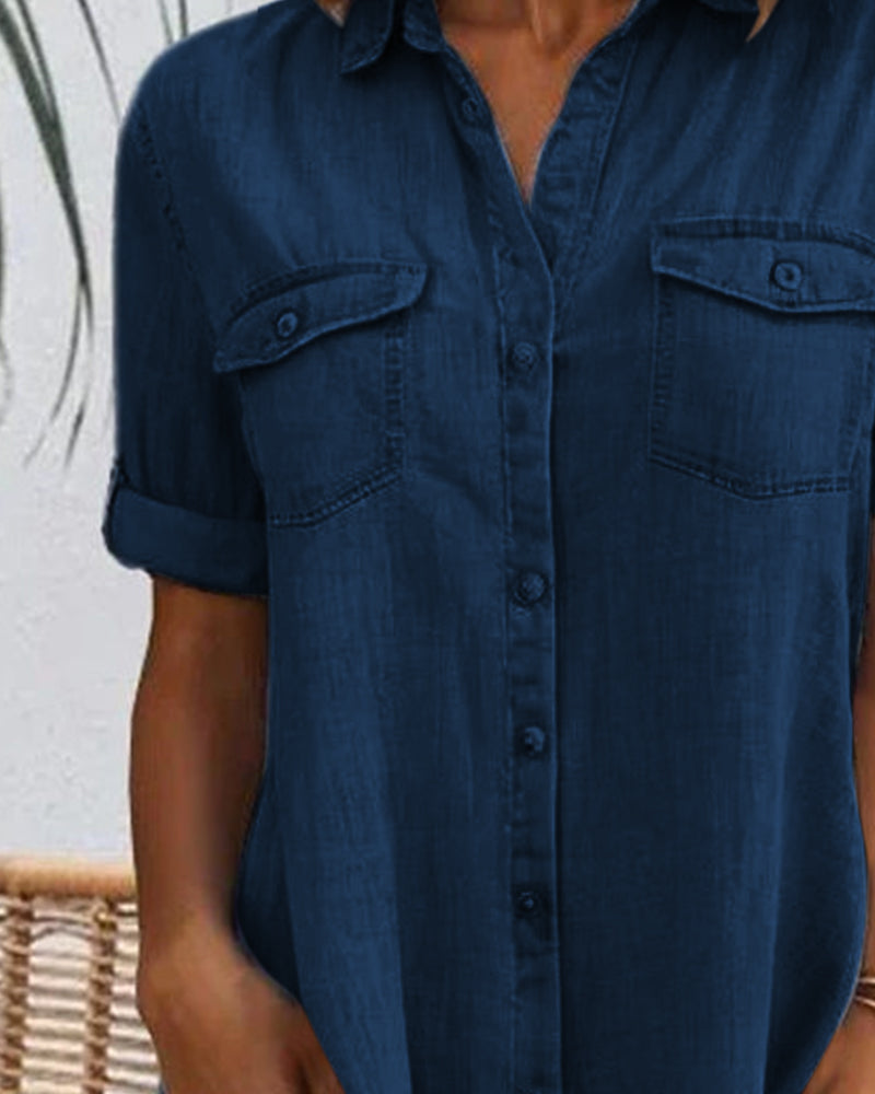 BELLA | COLLARED BUTTON-FRONT TUMMY-COVERAGE DRESS