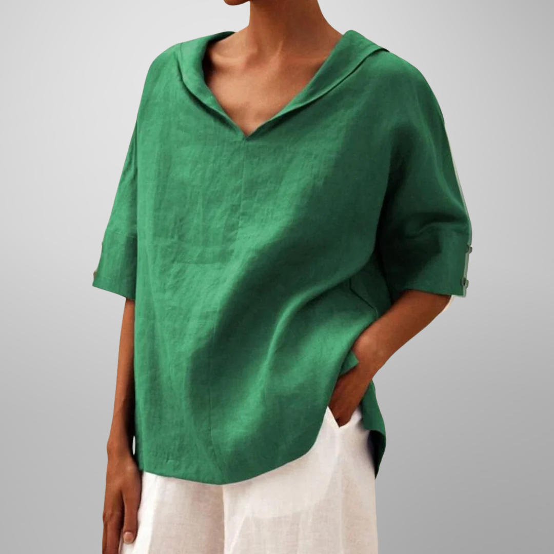 ISLA | RELAXED V-NECK COLLAR TOP