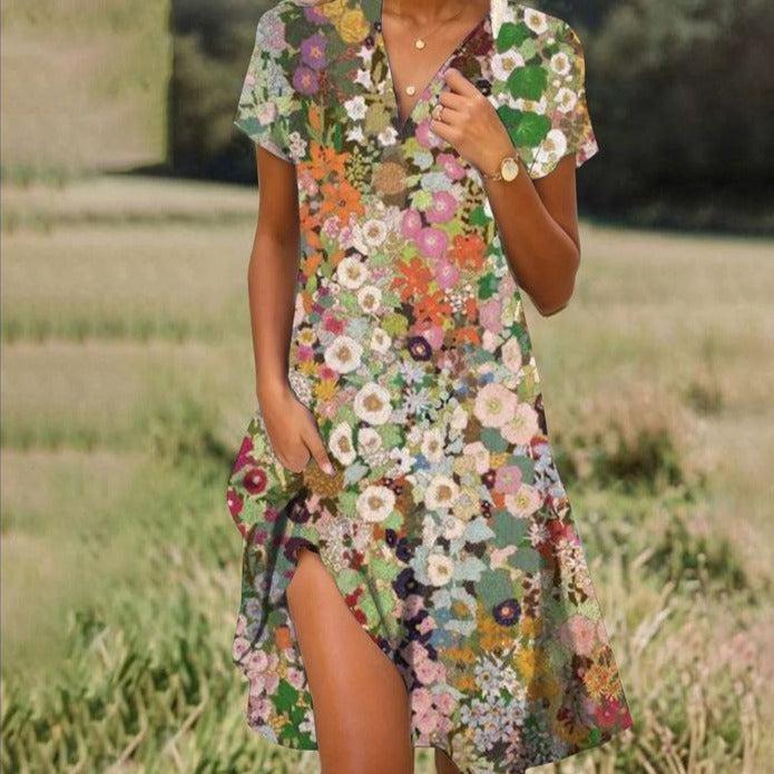 DENISE | ELEGANT TUMMY-COVERAGE SUMMER DRESS