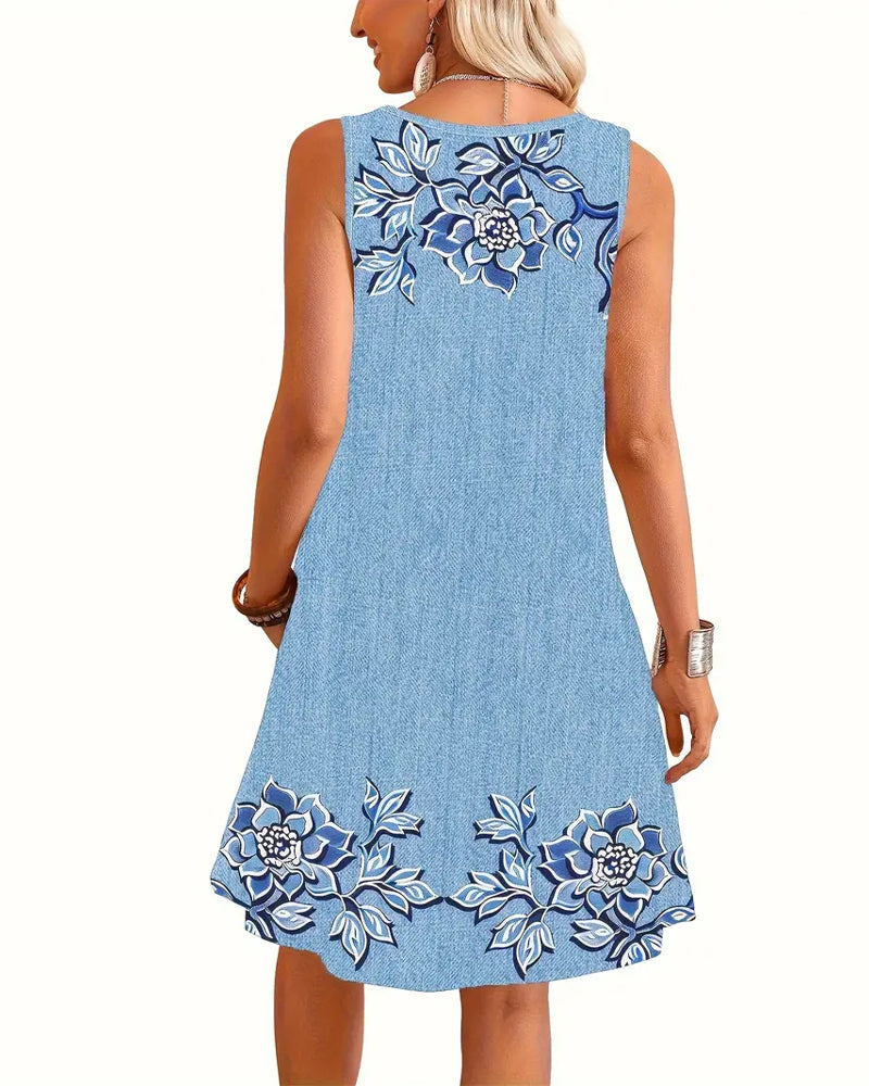 ARIANNA | ELEGANT SLEEVELESS TUMMY-COVERAGE DRESS