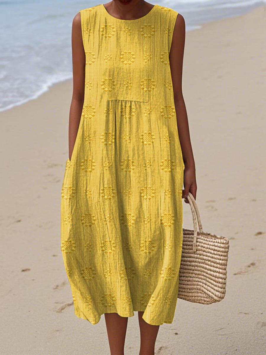 ALESSANA | ELEGANT SLEEVELESS TUMMY-COVERAGE DRESS