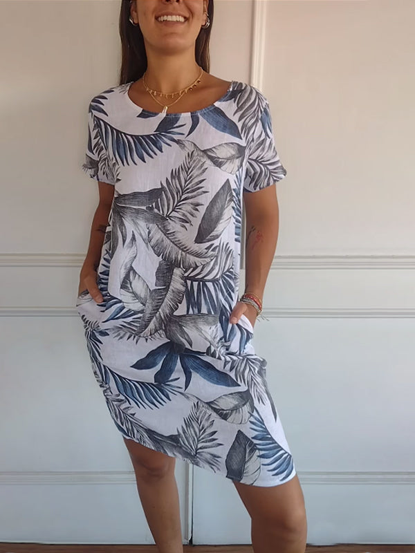 SAMANTHA | ELEGANT TUMMY-COVERAGE ROUND NECK DRESS