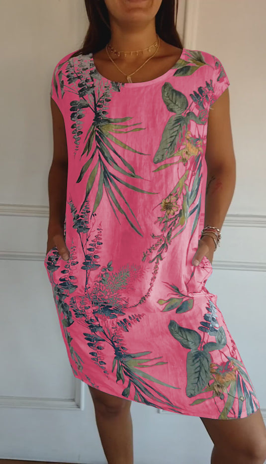 SAMANTHA | ELEGANT TUMMY-COVERAGE ROUND NECK DRESS