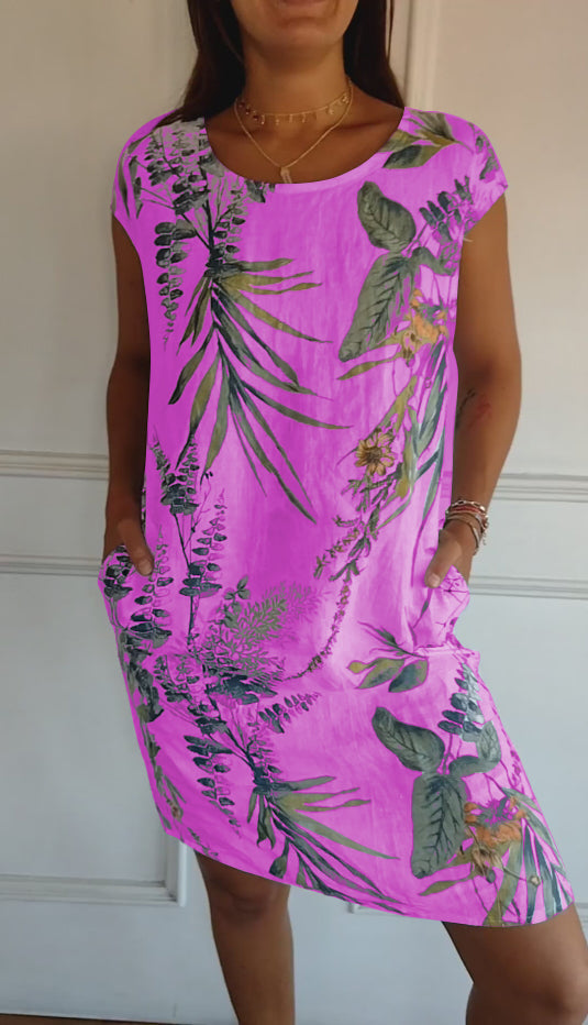 SAMANTHA | ELEGANT TUMMY-COVERAGE ROUND NECK DRESS