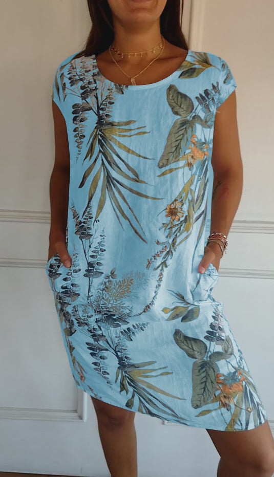 SAMANTHA | ELEGANT TUMMY-COVERAGE ROUND NECK DRESS