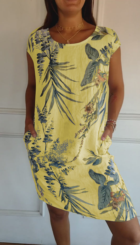 SAMANTHA | ELEGANT TUMMY-COVERAGE ROUND NECK DRESS