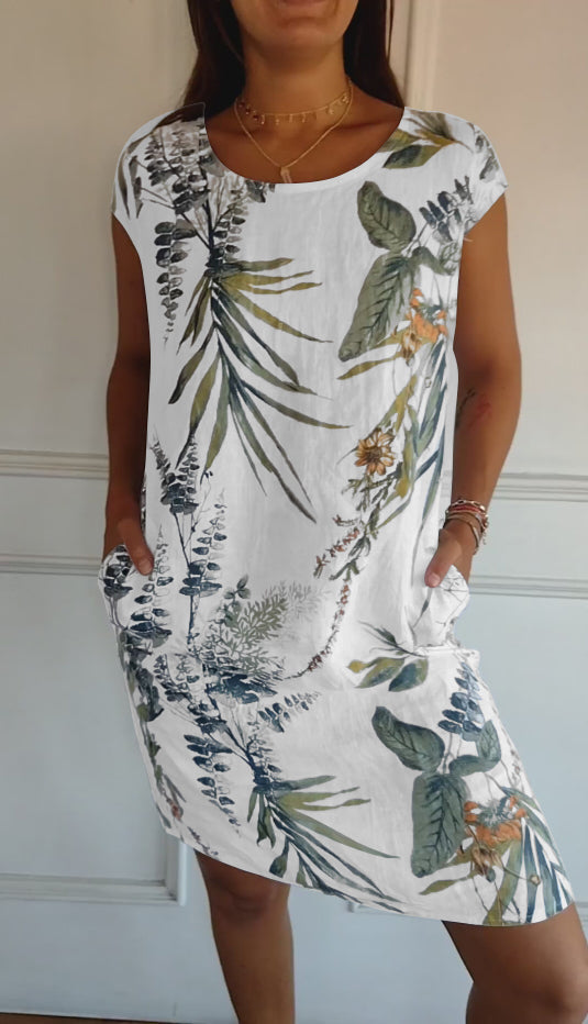 SAMANTHA | ELEGANT TUMMY-COVERAGE ROUND NECK DRESS