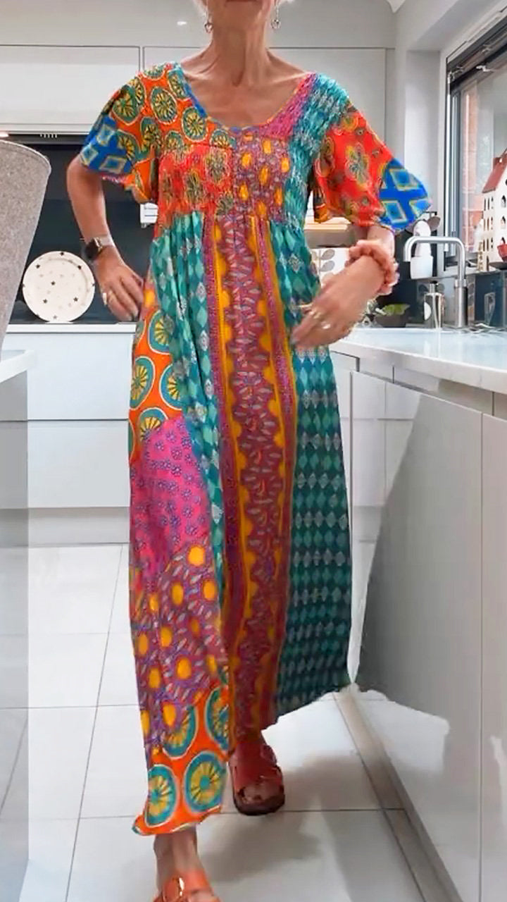 JENNIE | ELEGANT TUMMY-FLATTERING PAISLEY MIDI DRESS