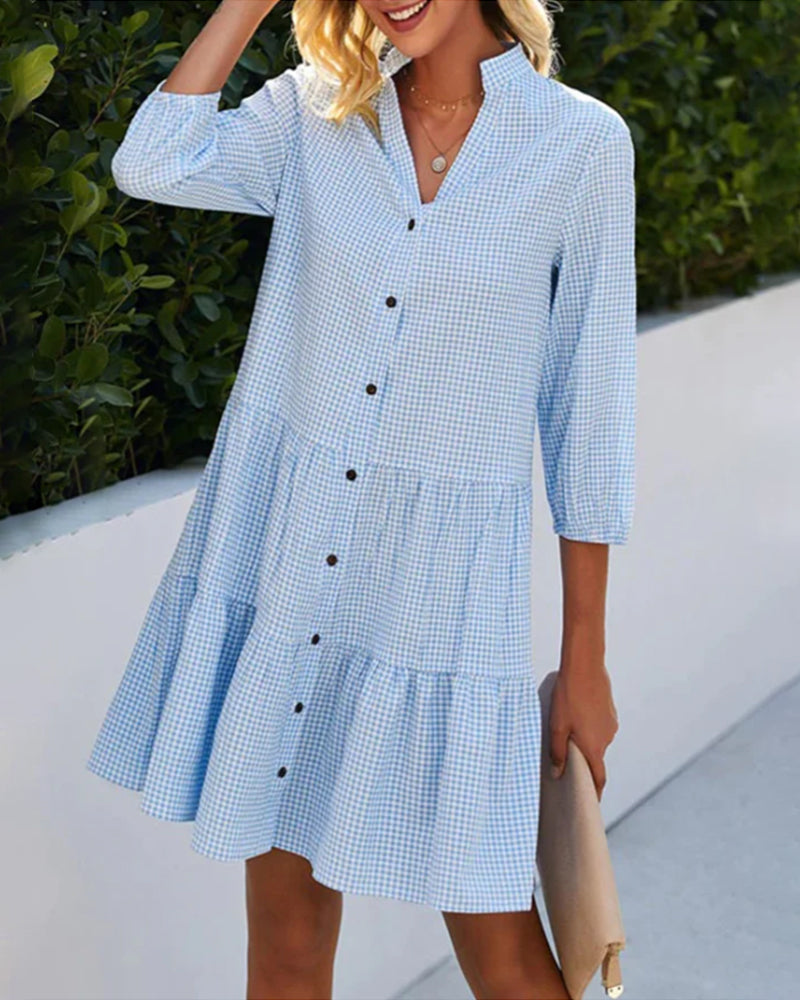 CIENNA | ELEGANT BUTTON DRESS WITH FLAWLESS TUMMY COVERAGE