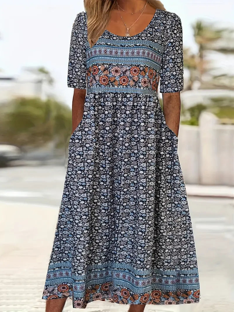 ANNA | ELEGANT BOHEMIAN TUMMY-COVERAGE DRESS