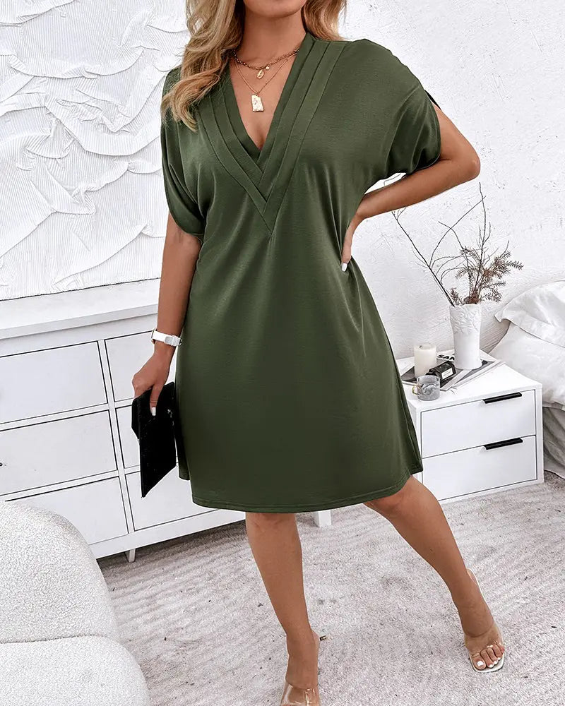 VIVIAN | ELEGANT RUFFLED TUMMY-COVERAGE DRESS