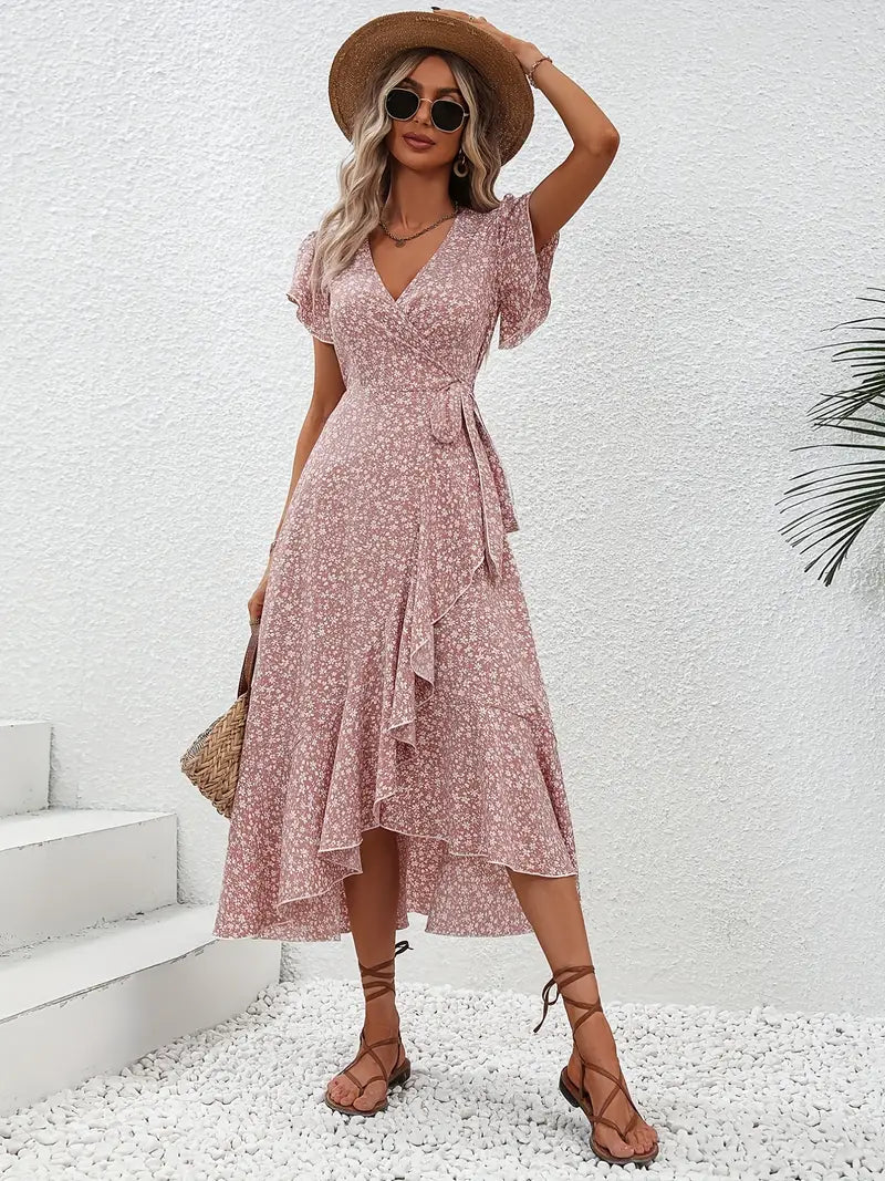 EILEEN | ELEGANT WRAP TUMMY-COVERAGE DRESS