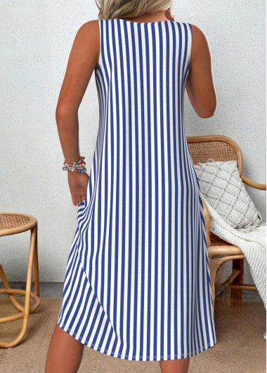HEIDI | ELEGANT STRIPED TUMMY-COVERAGE DRESS