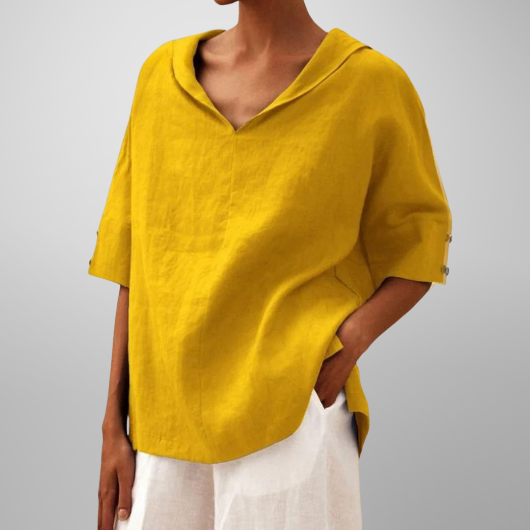 ISLA | RELAXED V-NECK COLLAR TOP