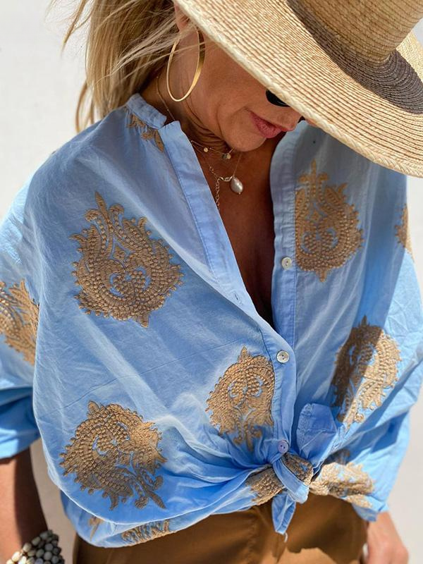 LENA | EMBROIDERED BLOUSE WITH RELAXED FIT
